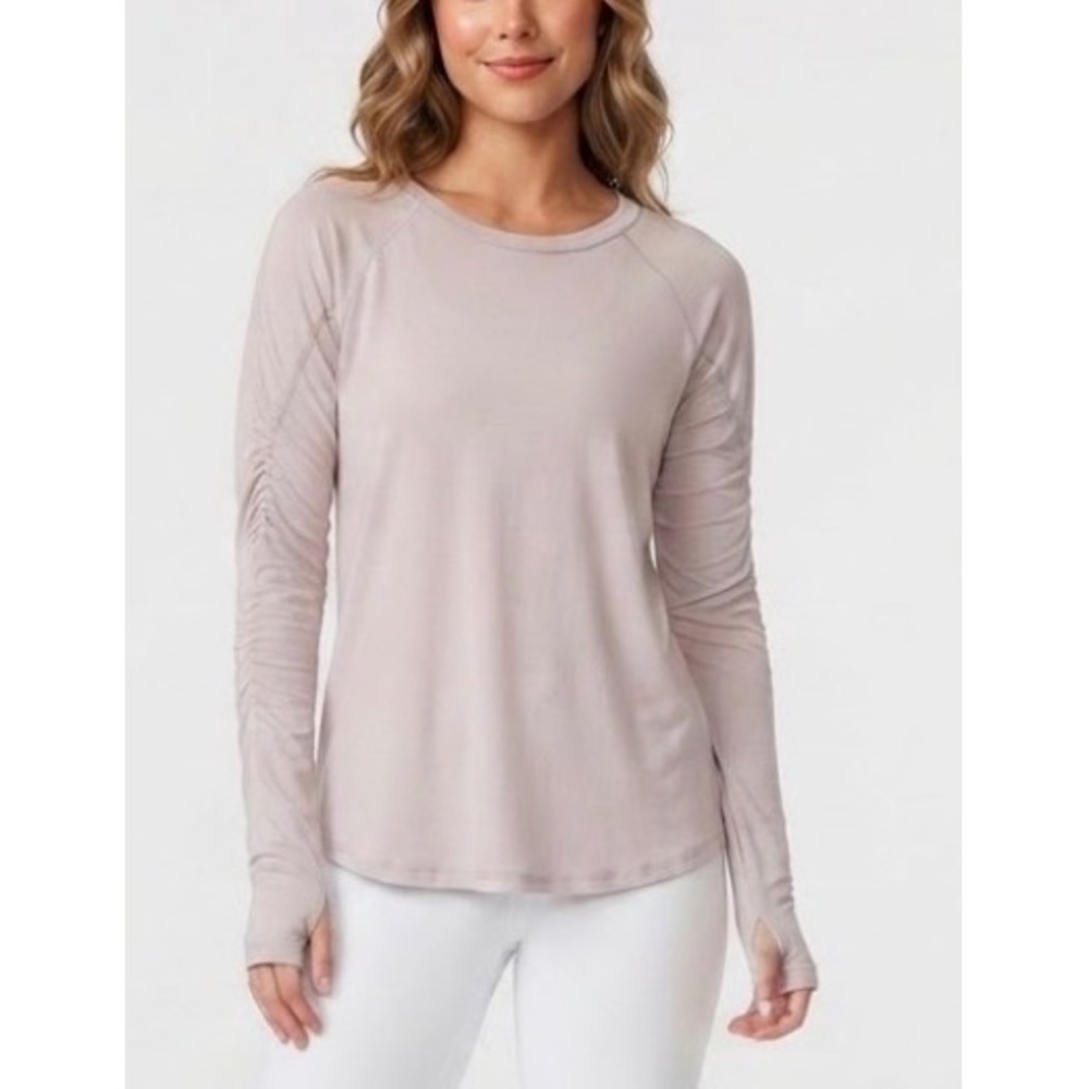 Free Fly Women Bamboo Shade UPF 50+ Long Sleeve Top Thumbhole Mauve M